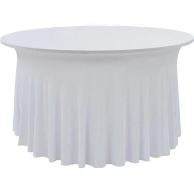 Image of vidaXL 2 pcs Stretch Table Covers with Skirt 180x74 cm White