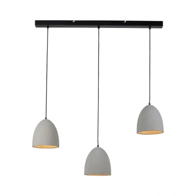 Image of Paul Neuhaus pendant light Eton, 3 bulb, 100 cm, concrete, G9