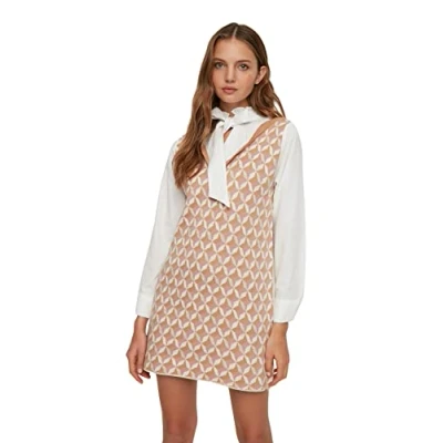 Image of Trendyol Women Mini Shift Regular fit Knitwear Dress