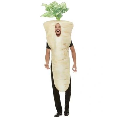 Image of Smiffys Christmas Parsnip Costume, Brown with Tabard, Adult Fancy Dress, Xmas Dress Up Costumes