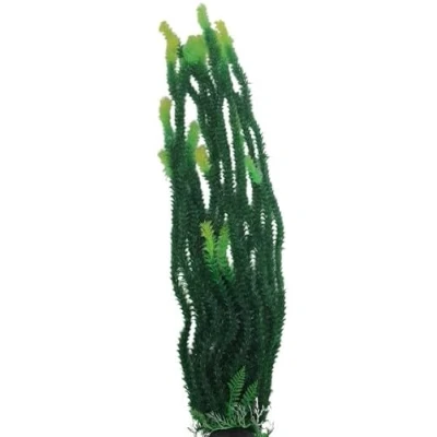 Image of Jumbo Green Aquarium or Pond Artificial Plant Colours 10 cm (39 Inches), Over 3 Feet Tall With Heavy Base Bushy Foliage, Extra Long Plastic Seaweed Fish Tank Aquascaping Decoration