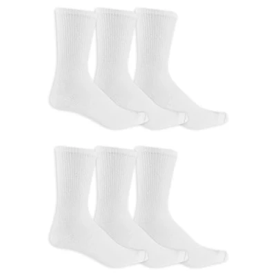Image of Dr. Scholl&#039;s Men&#039;s Non Binding Value 4 Pack Crew Casual Sock, White, One Size UK