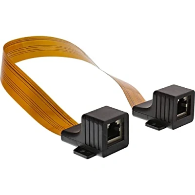 Image of InLine 69991I Patch Cable Window Feed Through 2x RJ45 Female Unshielded 0.3m Black
