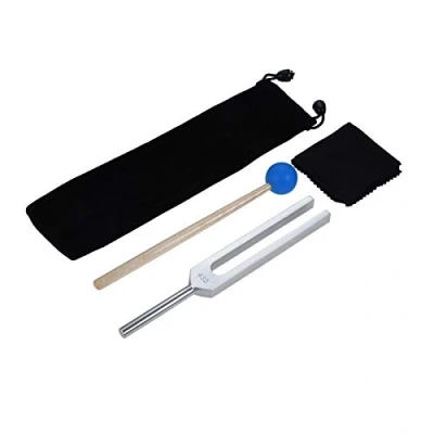 Image of Dreld 432Hz Tuning Fork with Silicone Hammer and Bag for DNA Repair Healing, Sound therapy, Perfect Musical Instrument, Balancing, Healers, Vibration