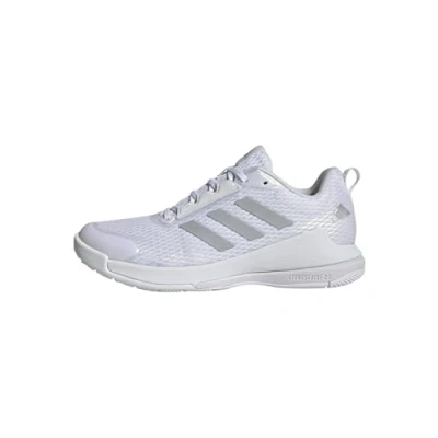 Image of adidas Performance Novaflight 2 Basketball shoes, Women&#039;s, Size: 6.5, cloud white silver metallic Synthetics/textile