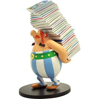 Image of Plastoy SAS PLA00124 Asterix Obelix Trägt Bücherstapel Board Game, Multicolor, 15.5 x 13 24.6 cm