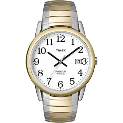 Image of Timex Men&#039;s Watch White Analogue Stainless Steel, Two Tone/Two Tone/White/C/35mm, 35mm, Easy Reader