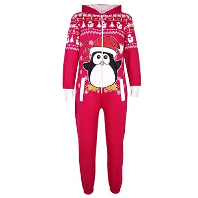 Image of Kids Girls Boys Novelty Christmas Penguin Pink 13