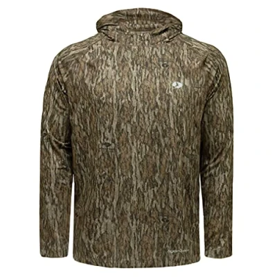 Image of Mossy Oak Men&#039;s Camo Hoodie Lightweight Hunting Shirts, Bottomland, 3XL