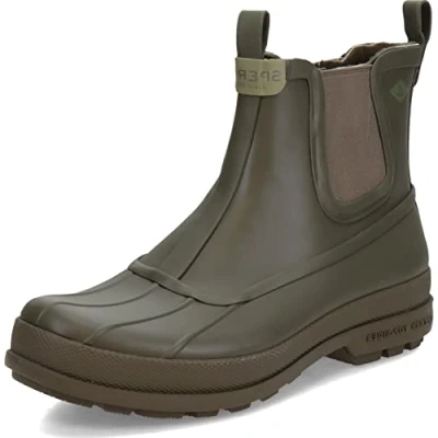 Image of Sperry Men&#039;s Cold Bay Chelsea Rain Boot, Olive, 10 UK