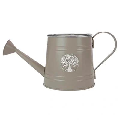 Image of Tree of Life Watering Can Metal Wall Planter Hanging Plant Pot for Garden Flowers &amp; Herbs (Grey)