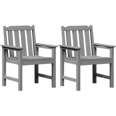 Image of vidaXL Garden Dining Chairs 2 pcs Light Grey HDPE