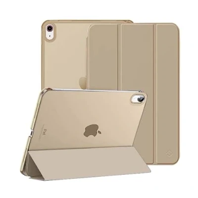 Image of KKTECH iPad 10th Generation Case, Slim Stand Hard Back Shell Cover, Auto Wake/Sleep, Lightweight Durable, for 2022 Model Case 10.9 Inch, (Gold)