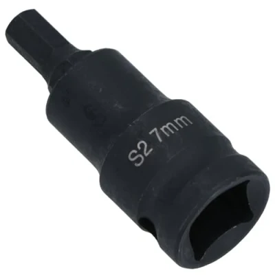 Image of M7 x 55mm 1/2in Drive Short Impact Impacted Allen hex Key Socket 7mm
