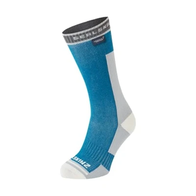 Image of SEALSKINZ Holverstone Waterproof Mid Length Lightweight Running Sock, Blue, S