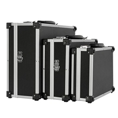 Image of Arebos set of 3 transport cases 50 L total volume lockable with carrying strap and lock universally suitable as box tool storage case presentation
