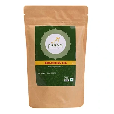 Image of NAHOM Premium Darjeeling Loose Leaf, Black Tea, Himalayan Tea Flowery, Aromatic &amp; Delicious, Picked Packed in India Champagne of 3.53oz, 100g Pouch