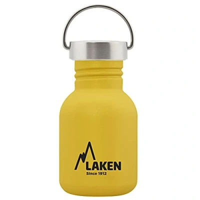 Image of Laken Basic Stainless Steel Drinking Bottle Wide Opening with Screw Cap, BPA Free 0.35 L, Yellow