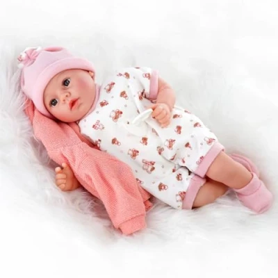 Image of The Magic Toy Shop Bibi Doll 18&quot; Lifelike Large Size Soft Bodied Baby Girls Boys Dolly With Sounds and Comforter (Peach)