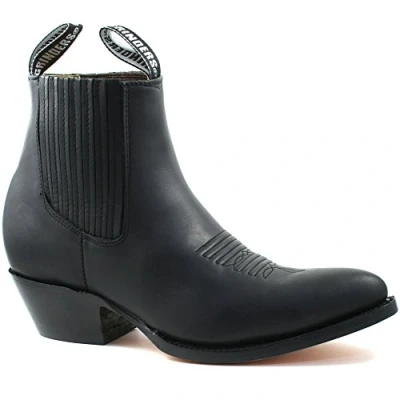 Image of MENS GRINDERS MAVERICK BLACK LEATHER WESTERN ANKLE COWBOY BOOTS UK 7 (EU 41)