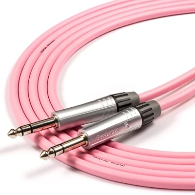 Image of Tourgrade TRS Jack to Lead. foxTWO Cable. Balanced, Mixer, Active Speaker [3m, Pink]