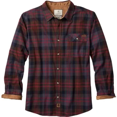 Image of Legendary Whitetails Men&#039;s Buck Camp Flannel Shirt Button, Bearcat Plaid, Medium
