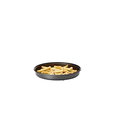 Image of Easylife Microwave Chip Pan, 25cm Non Stick Dish for Oven Chips, Omelettes, Bacon and Pizza, Cookware, Dishwasher Safe Black
