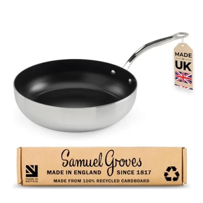 Image of Samuel Groves STP7452DRH/NS Classic 26cm Non Stick Stainless Steel Triply Chefs Pan