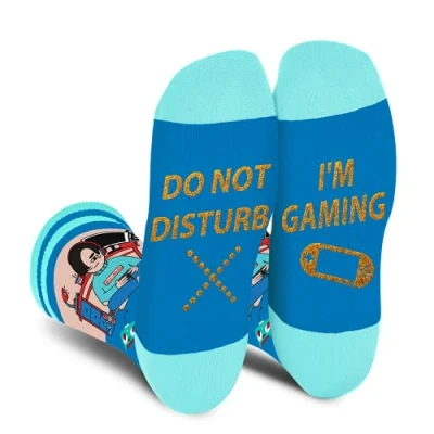 Image of Funny Gamer Gaming Socks for Men Women Boys Do Not Disturb Fathers Day Novelty Gifts Dad Husband Fun Game Lovers Valentines Crazy Stocking Fillers