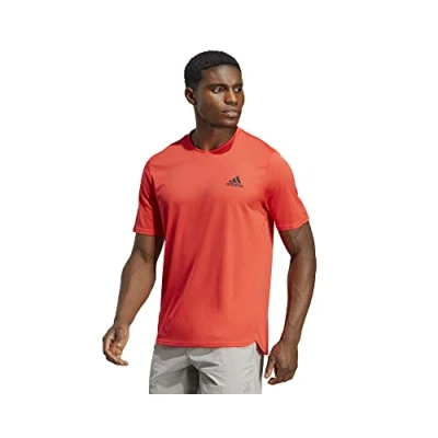 Image of adidas Men&#039;s AEROREADY Designed for Movement Tee, Bright red/Black, L