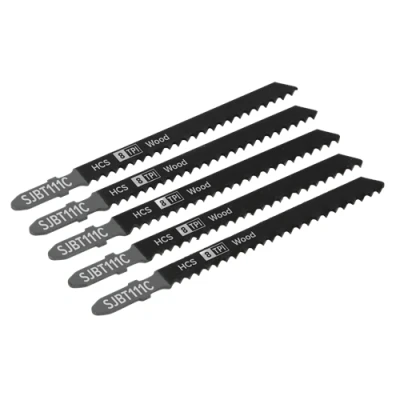 Image of Sealey Jigsaw Blade General Wood 100mm 8tpi Pack of 5