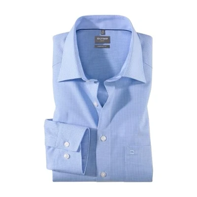 Image of Olymp Comfort Fit Shirt Check Blue size 44