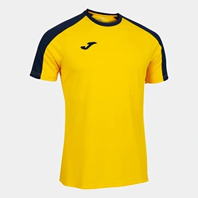 Image of Joma Men&#039;s Eco Championship Short Sleeve T Shirt, Yellow Navy, S