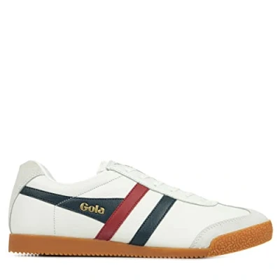 Image of Gola Classics Mens Harrier Leather Trainers White/Navy 10 UK