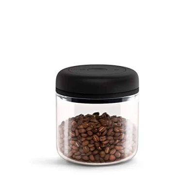 Image of Fellow Atmos Vacuum Canister for Coffee &amp; Food Storage Airtight Sealed Container, Clear Glass, Medium Bean Storage, 0.7 Litre Jar