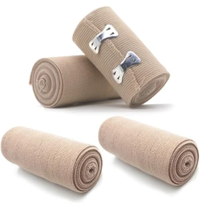 Image of 4Pcs Premium Compression Bandage, Elastic Bandage Wrap with Self Closures for Wrist Ankle Hand Knee Elbow Shoulder Feet Injuries Washable and Reusable 10CM Width 1.7M Length Stretches up to 4.5M