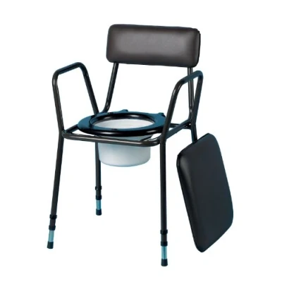 Image of HOMECRAFT Adjustable Stacking Commode, Plastic Commode Pan, Padded Seat and Cover, Height for Easy Transfer Elderly, Disabled, or Handicapped (Eligible VAT relief in the UK)