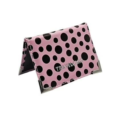 Image of AlezyB 1x Bus Pass Holder Dotted Light Pink Travel Card, Credit Card and ID for Men Women Soft Leather, Cases &amp; Money Organisers