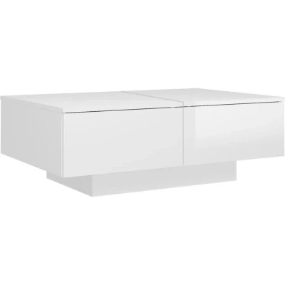 Image of vidaXL Coffee Table High Gloss White 90x60x31 cm Engineered Wood