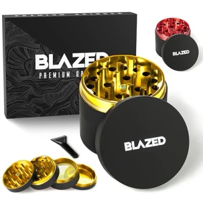 Image of Blazed Large Aluminium Herb Grinder (Ginger Gold)