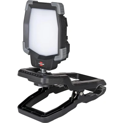Image of Brennenstuhl Mobile LED Battery Spotlight CL 4050 MA/Clampable Work Light 40W with Clamping Device (LED Construction Tilt Angle, USB, Powerbank, 3800lm, IP65, Engineered in Germany)