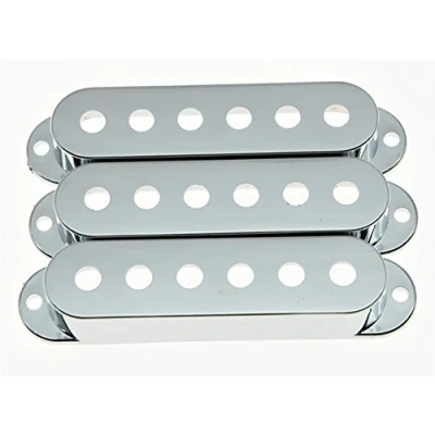 Image of KAISH 52mm Pole Spacing Chrome ST Strat Style Guitar Pickup Covers 3 Single Coil for Stratocaster/Strat