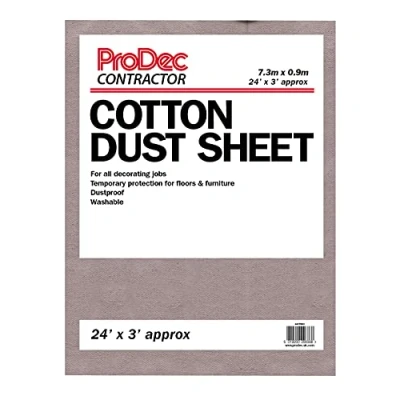 Image of ProDec Contractor 24ft x 3ft Stairway Cotton Dust Sheet for Decorating,Carpet Protector,Washable Drop Cloth,Paint Shield,Painting Sheets,Heavy Duty Sheets Furniture,Decorating