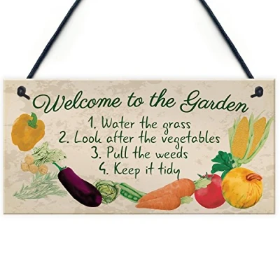 Image of RED OCEAN Garden Sign Welcome Plaque Shed Summer House Gardening Nan Mum Gift