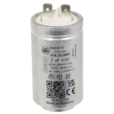 Image of SPARES2GO 7UF Motor Capacitor for Washing Machine Tumble Dryer Universal