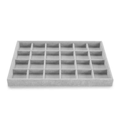 Image of Oirlv Velvet Jewellery Tray Stackable Organiser Display for Necklace Earrings Pendants Rings and