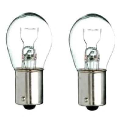Image of 2x P21W BA15s 382 12v Clear Indicator Stop Brake Tail Light Car Bulbs (Opposite Pins)