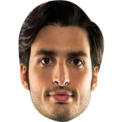 Image of FoxyPrinting Carlos Sainz Celebrity Cardboard Party Face Mask Fancy Dress