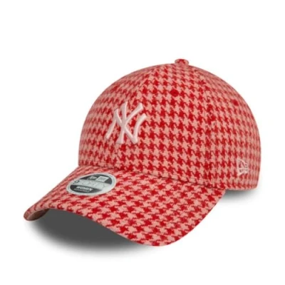 Image of New Era York Yankees Cap Houndstooth Pink 9Forty for Women Adjustable Girls MLB