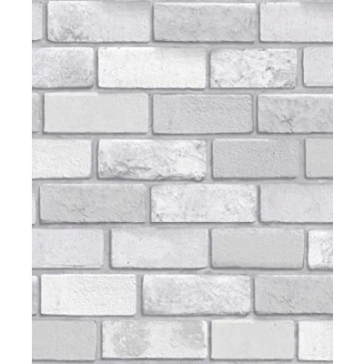 Image of Arthouse Metallic Brick Silver Wallpaper Bring an Exposed Wall Illusion to Any Room On Trend Contemporary Loft Look Versatile Design Finished with Highlights 669401